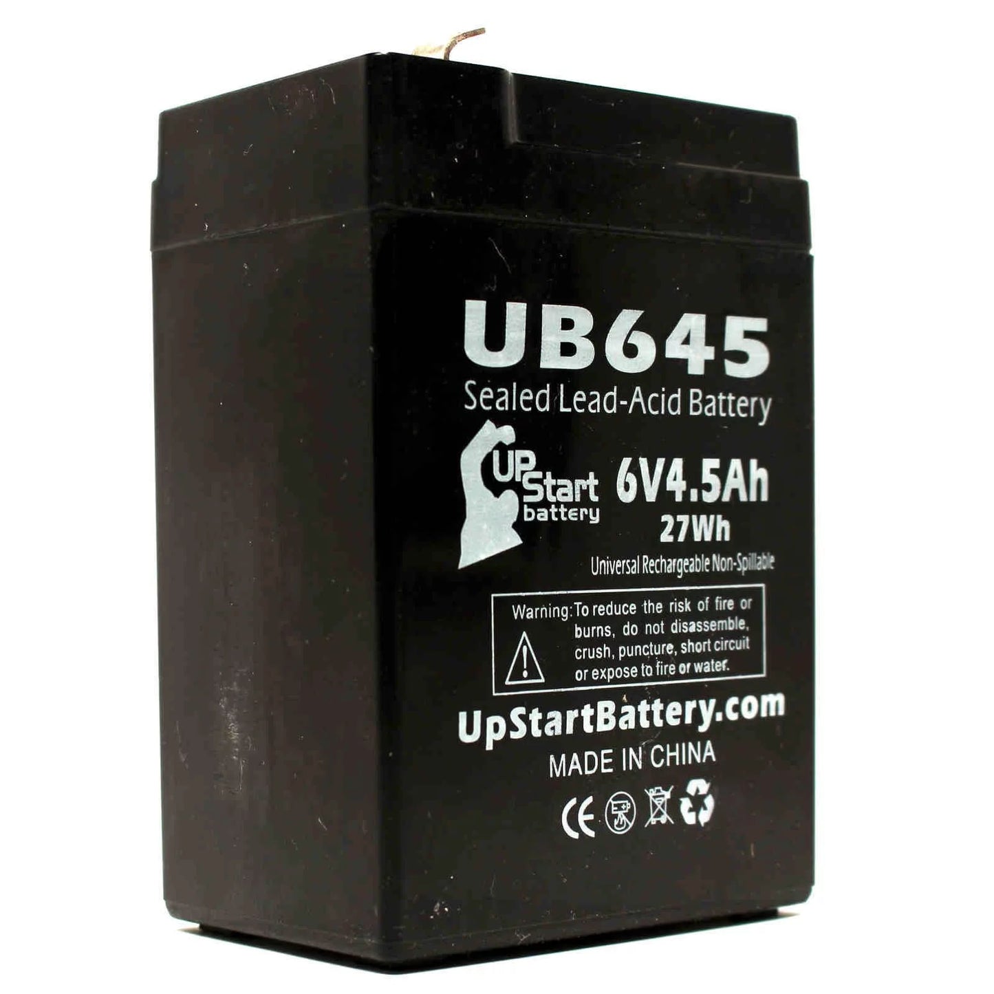 5x pack - compatible tripp lite bcpro 850 battery - replacement ub645 universal sealed lead acid battery (6v, 4.5ah, 4500mah, f1 terminal, agm, sla) - includes 10 f1 to f2 terminal adapters