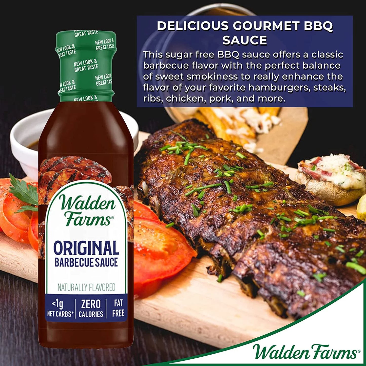 Walden farms calorie free barbecue sauce original 12 fl oz pack of 4