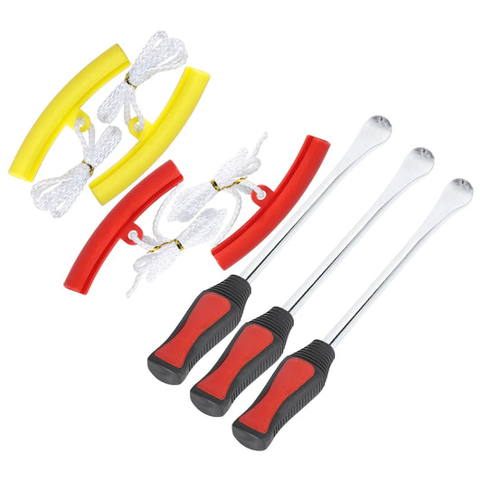 Unique bargains tire spoon lever dirt bike tire repair kit with 3 levers 4 rim protectors 1 bag aluminium alloy