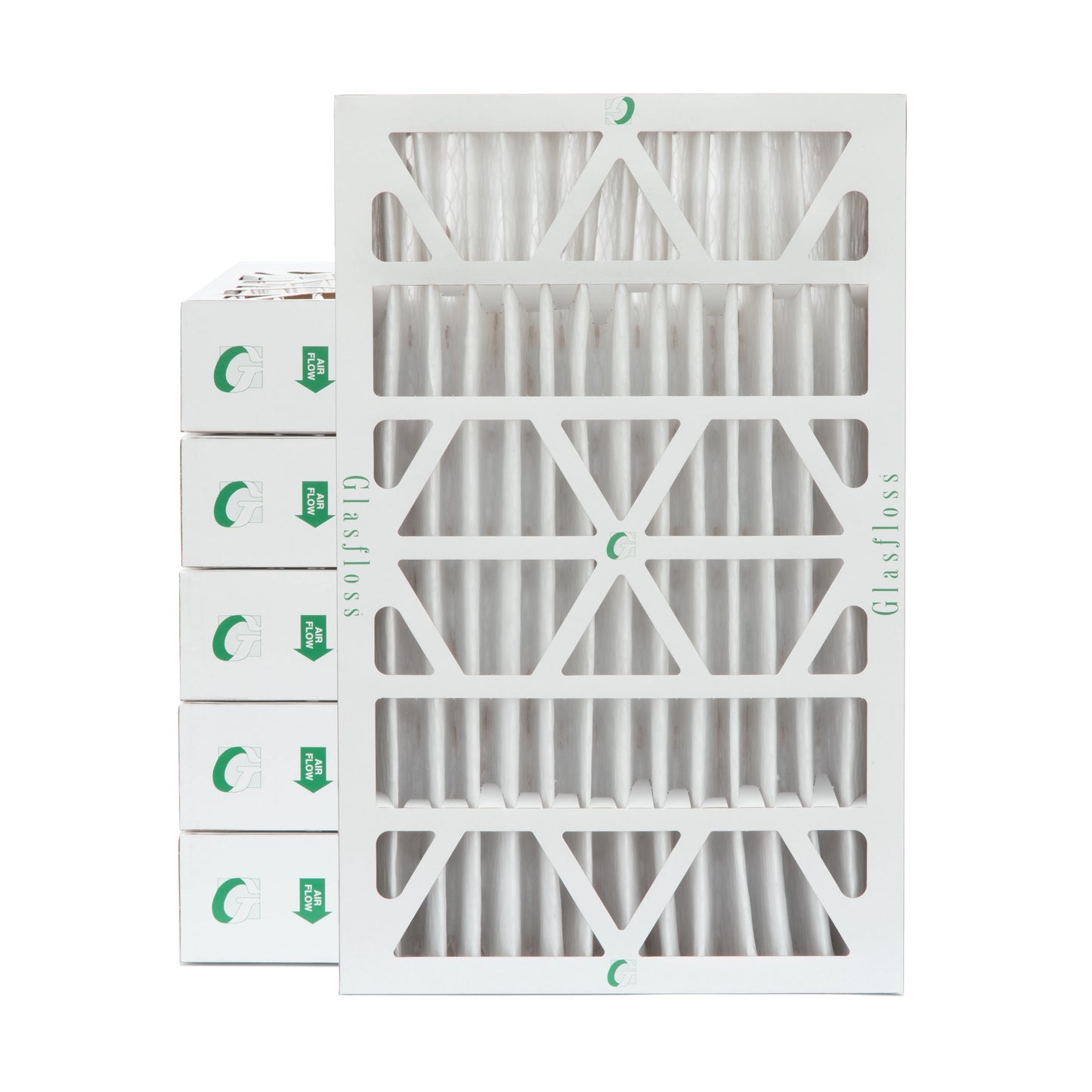 6 pack of 12x24x4 merv 13 pleated 4" inch air filters by glasfloss. actual size: 11-3/8 x 23-3/8 x 3-3/4