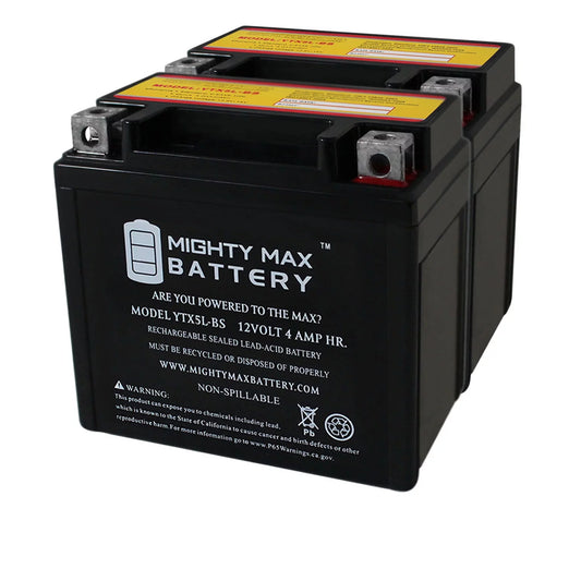 Ytx5l-bs battery replacement for kymco super 9 - 50 2000 - 2 pack