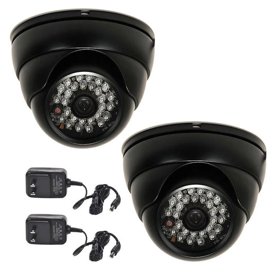 Videosecu 2 pack built-in 1/3" sony effio ccd 600tvl security camera ir day night vision 3.6mm wide angle lens with 2 power supply bwi