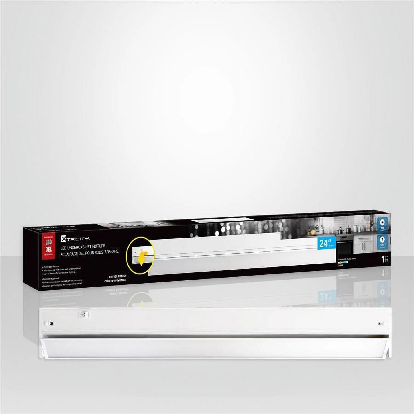 Xtricity - dimmable led under cabinet lighting, 24 '' length, swivel concept, 14w, 3000k soft white