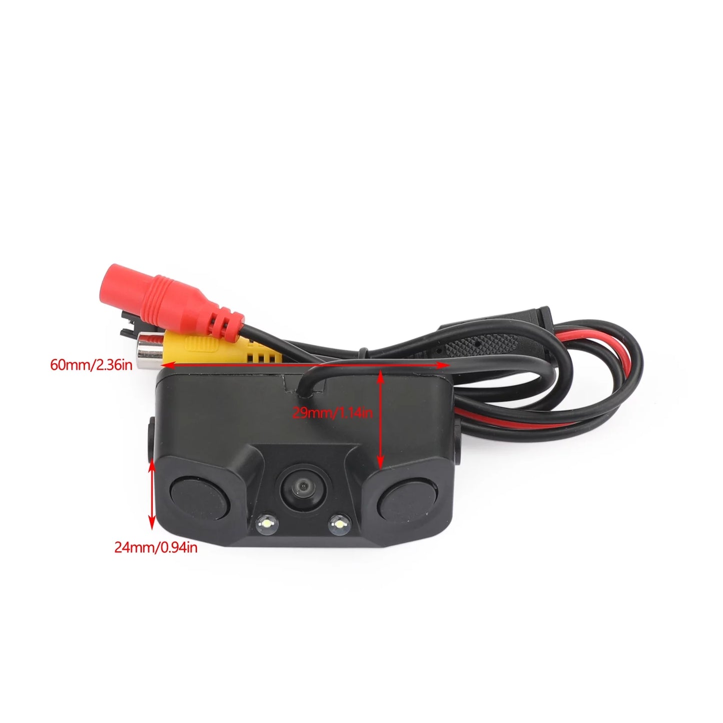 3in1 170° car reverse rear view camera backup radar parking sensor camera