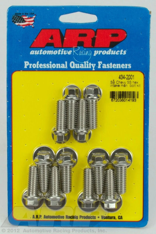 Arp 434-2001 polished for sb chevy ss hex intake manifold bolt kit