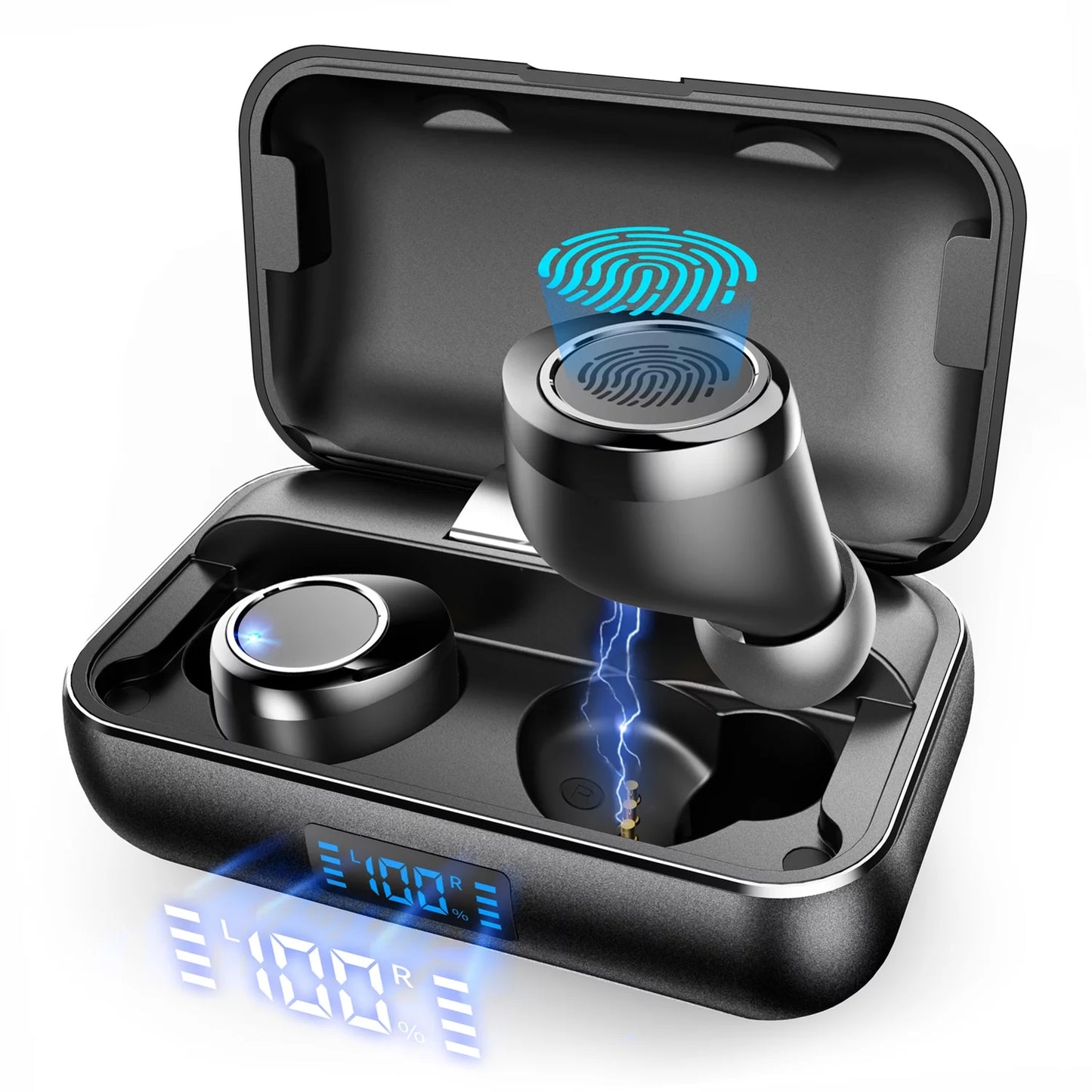 Wireless earphones tws headphones true stereo earbuds w mic charging case r8p for t-mobile revvl v plus 5g 4 plus - tcl 10l, tab 8, 30 xe 5g, 20 xe, v 5g, 10 pro 5g uw - vankyo matrixpad s10