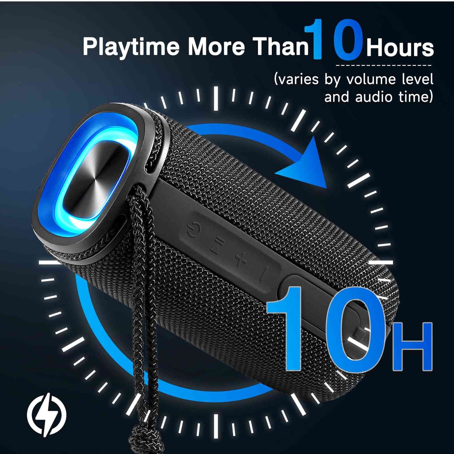 Urbanx x808 bluetooth speaker, ipx5 waterproof speakers 360° hd surround sound with punchy bass, true wireless pairing, bt5.3, portable speaker for nokia 3.1 - black