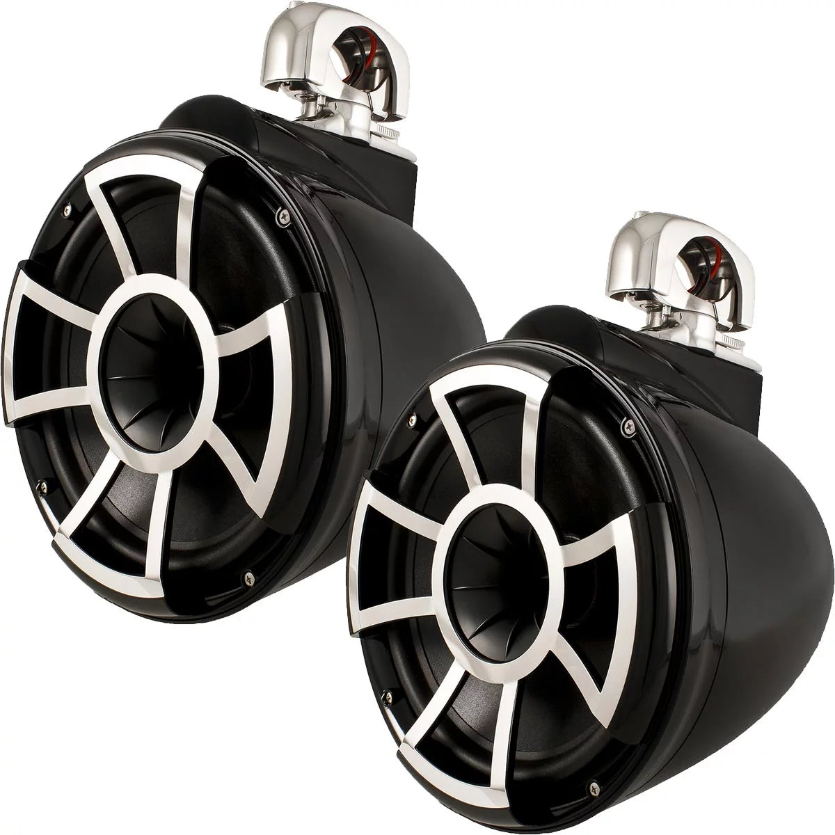 Wet sounds for malibu g3: two pairs of rev10b-sc 10" black swivel tower speakers with g3 adapters & sdx2 amplifier