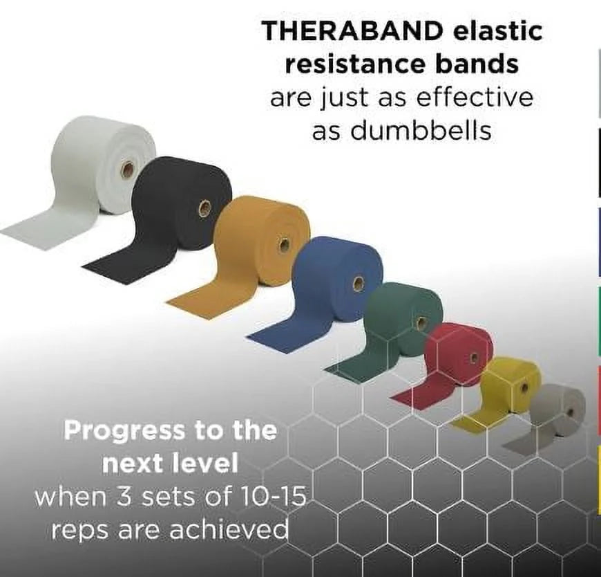 Theraband professional latex resistance bands, 6 yard roll resistance level: silver