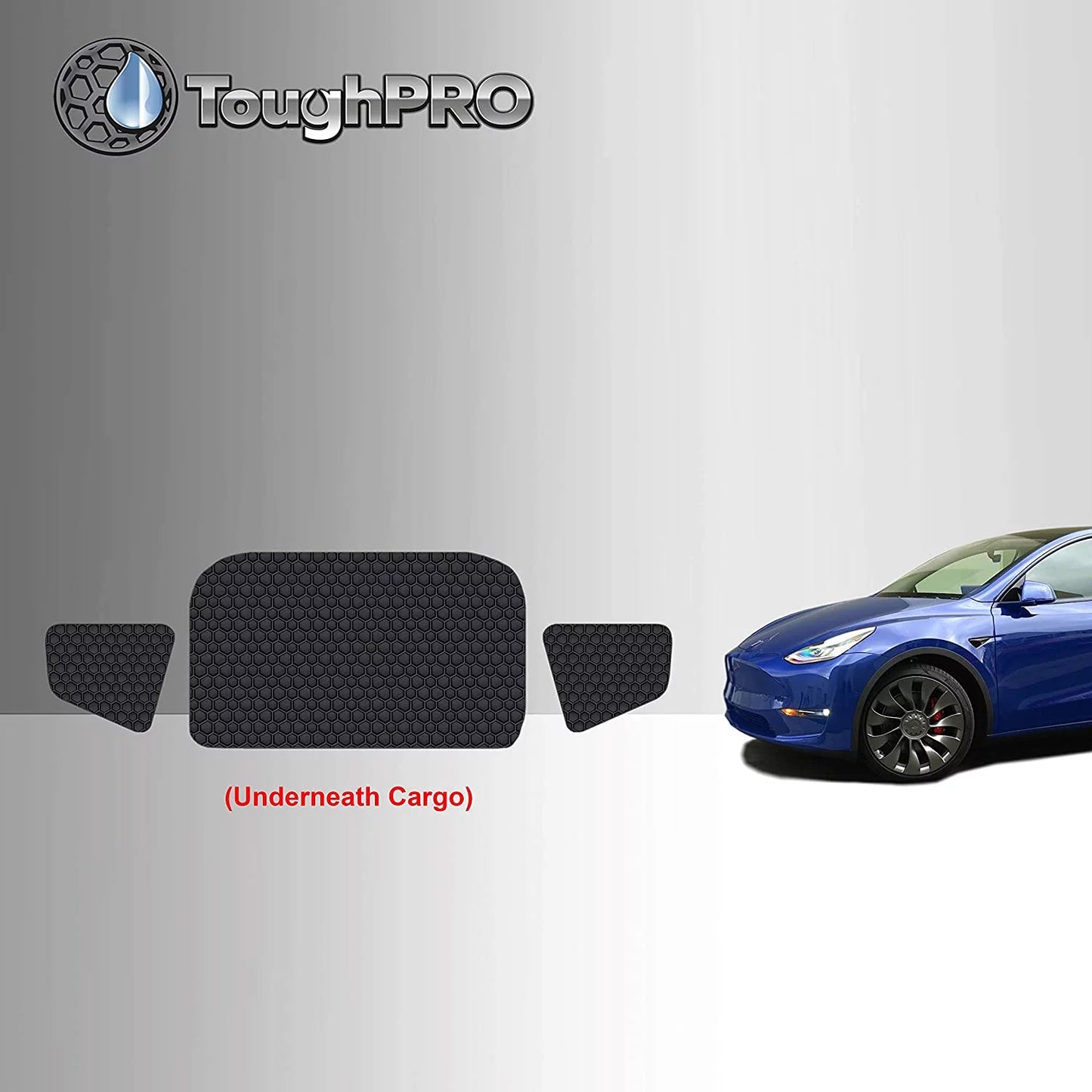 Toughpro cargo/trunk storage mat accessories compatible with tesla model y - all weather - heavy duty - custom fit - (made in usa) - 2021