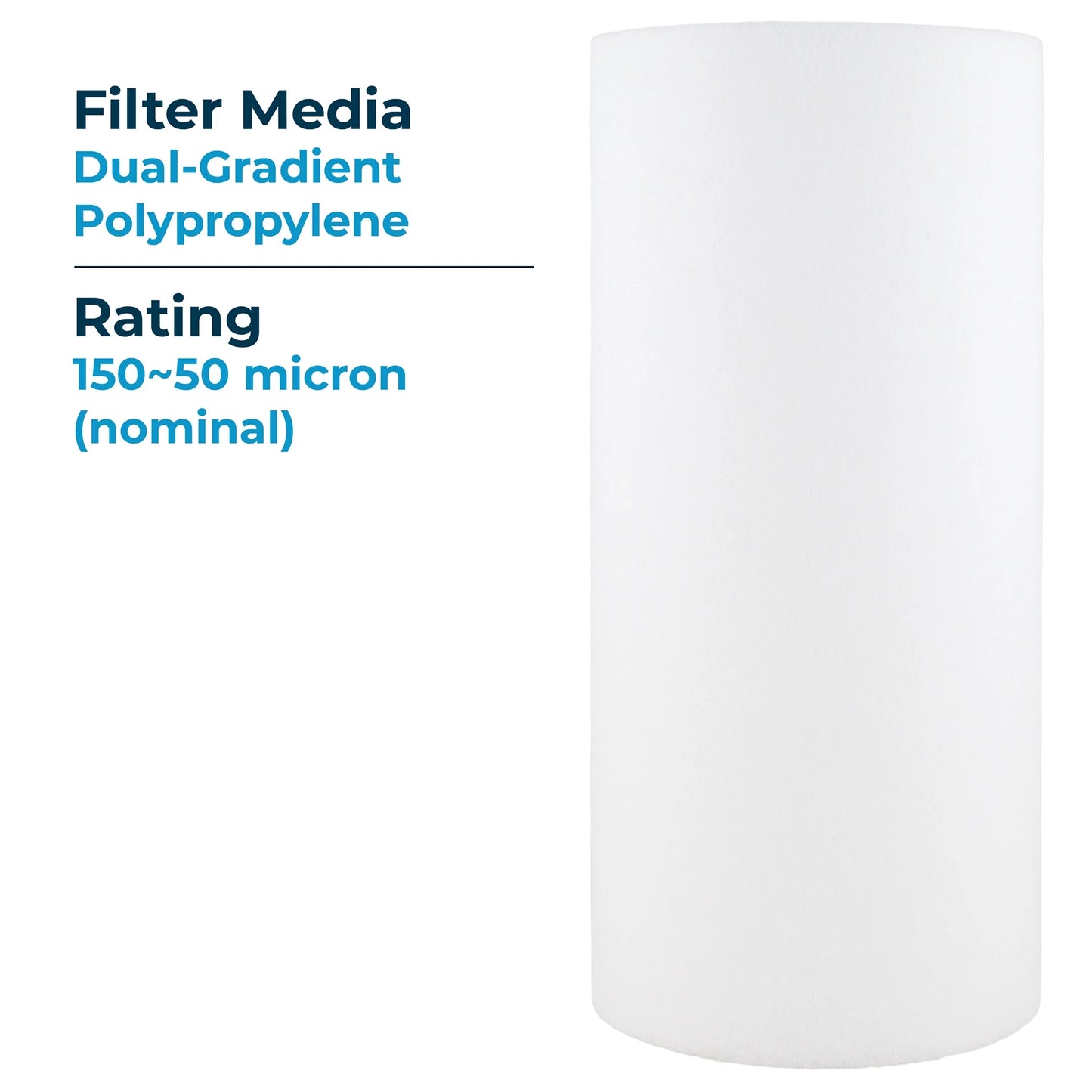 Spiropure 10 x 4.5" dual gradient polypropylene filter, 50 micron (8 pack)