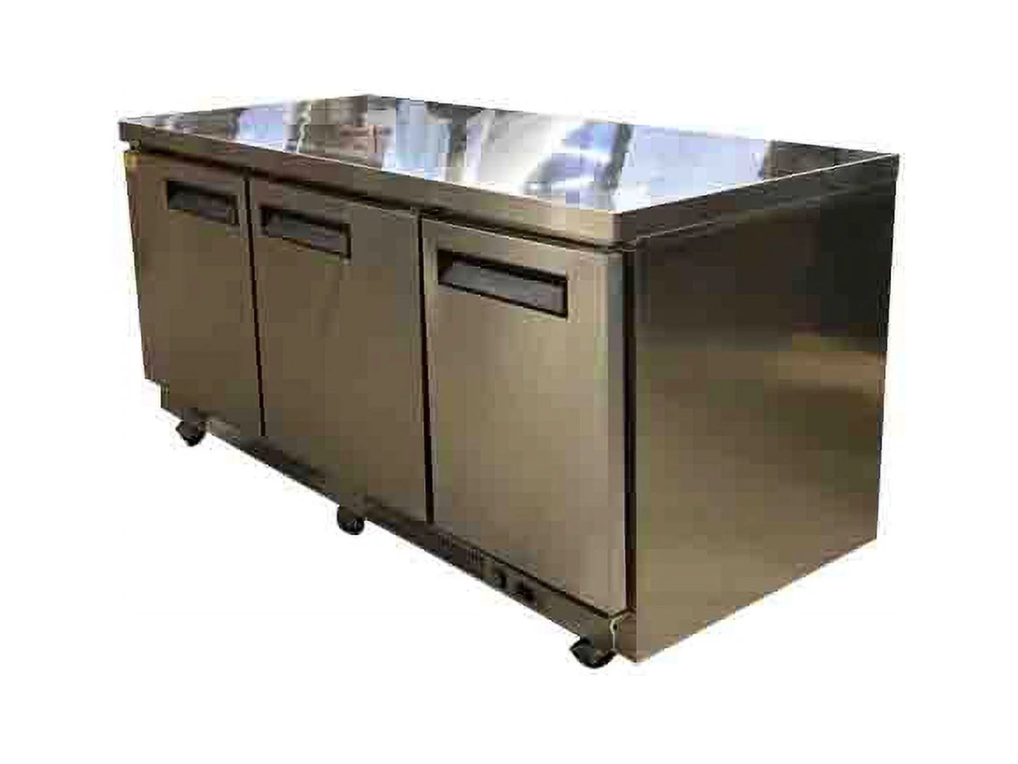 19 cu. ft. under counter freezer stainless steel commercial 3 doors 3 shelves