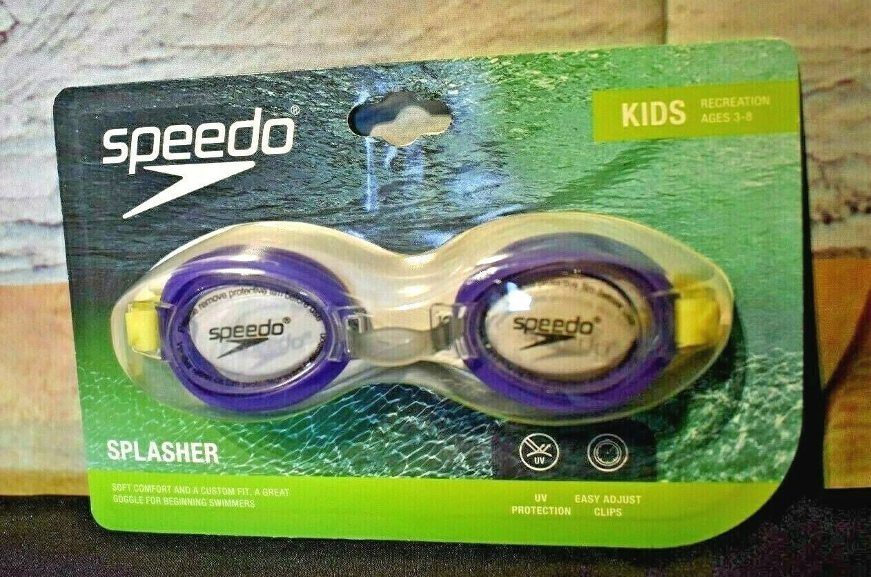 Speedo kid's splasher swim goggles ages 3-8 - blue/ yellow