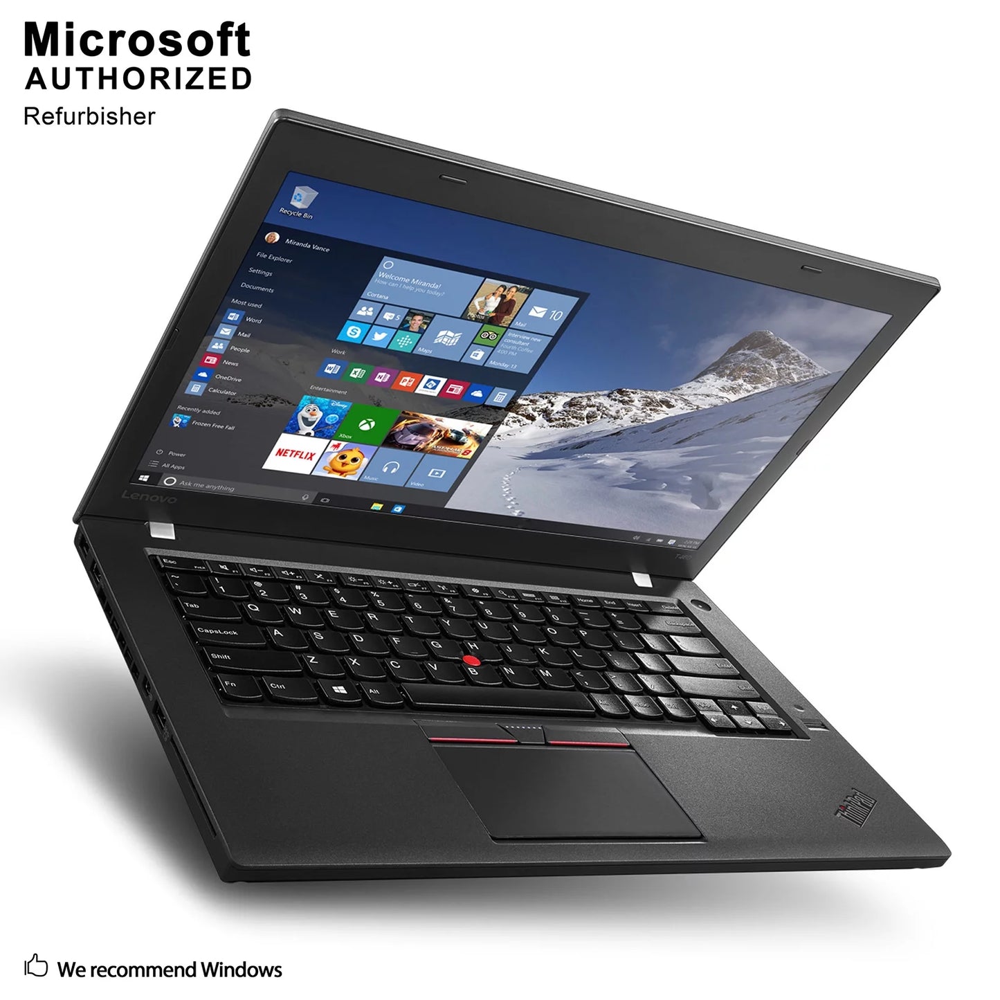 Used grade a lenovo thinkpad t460 14" laptop, intel core i5-6300u up to 3.0g, 8g ddr3l, 500g, minidp, hdmi, usb 3.0, w10p64-multi languages support (en/es/fr)