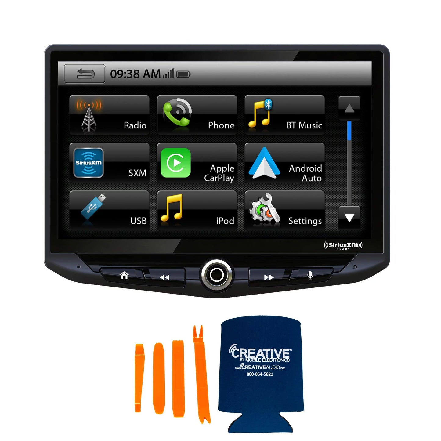 Stinger heigh10 10" in-dash infotainment system with sr-tac16h flush-mount dash kit compatible with 16-21 toyota tacoma