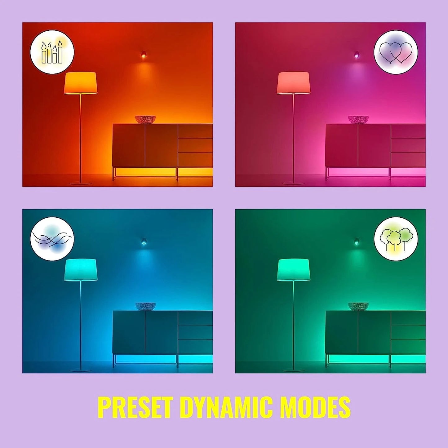 Wiz 60w a19 color led smart bulb - pack of 6 - e26- indoor - connects to your existing wi-fi - control with voice or app + activate with motion - matter compatible