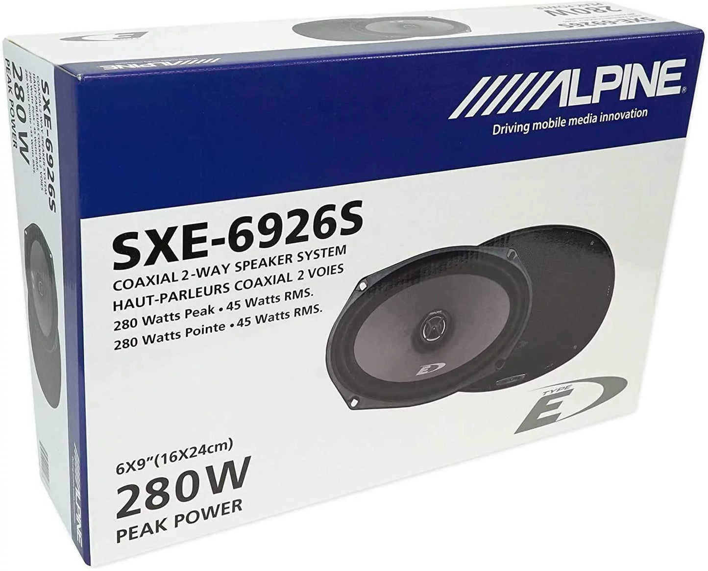 Alpine sxe-6926s 6x9 280 watt 2-way car audio coaxial speakers (pair)