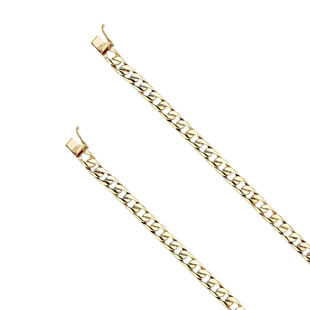 14k yellow gold cuban link bracelet - 8" | elegant 14ky gold chain bracelets for men and women | weight 14.7 | men’s jewelry for gift