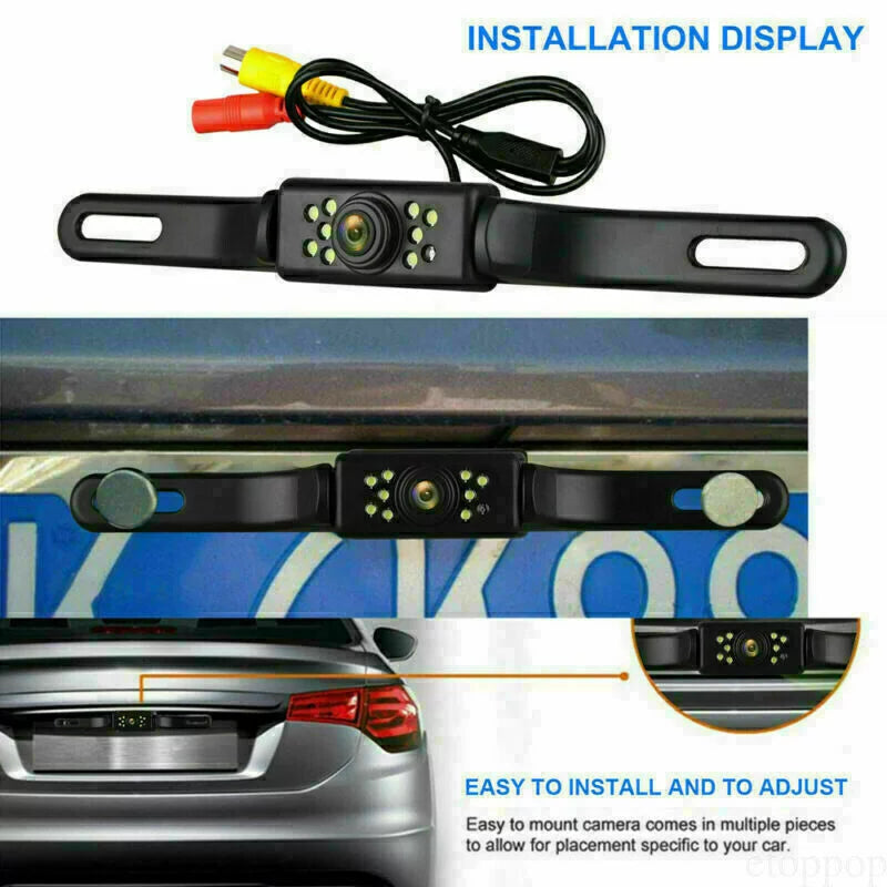 4.3" backup camera mirror car rear view reverse night vision parking system kit