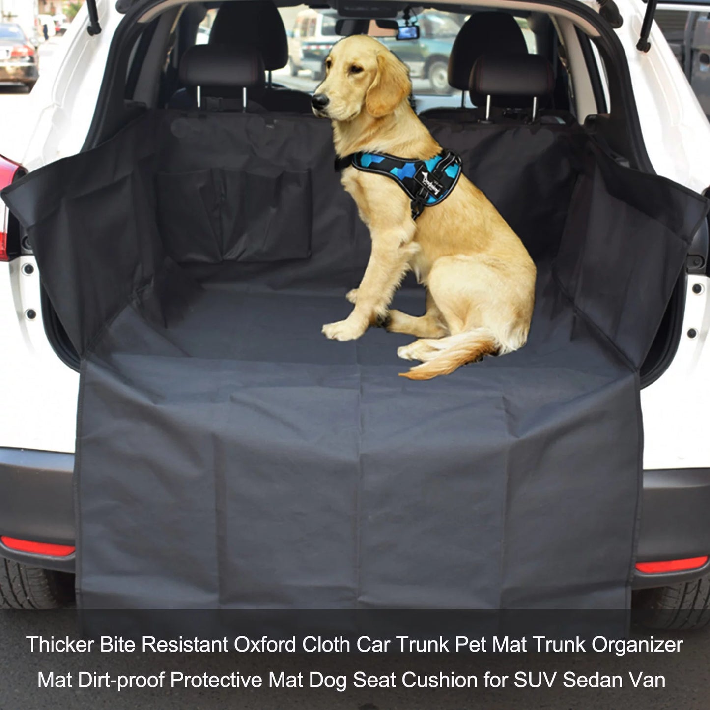 Thicker bite resistant oxford cloth car trunk pet mat trunk organizer mat dirtescape-proof protective mat dog seat cushion for suv sedan van