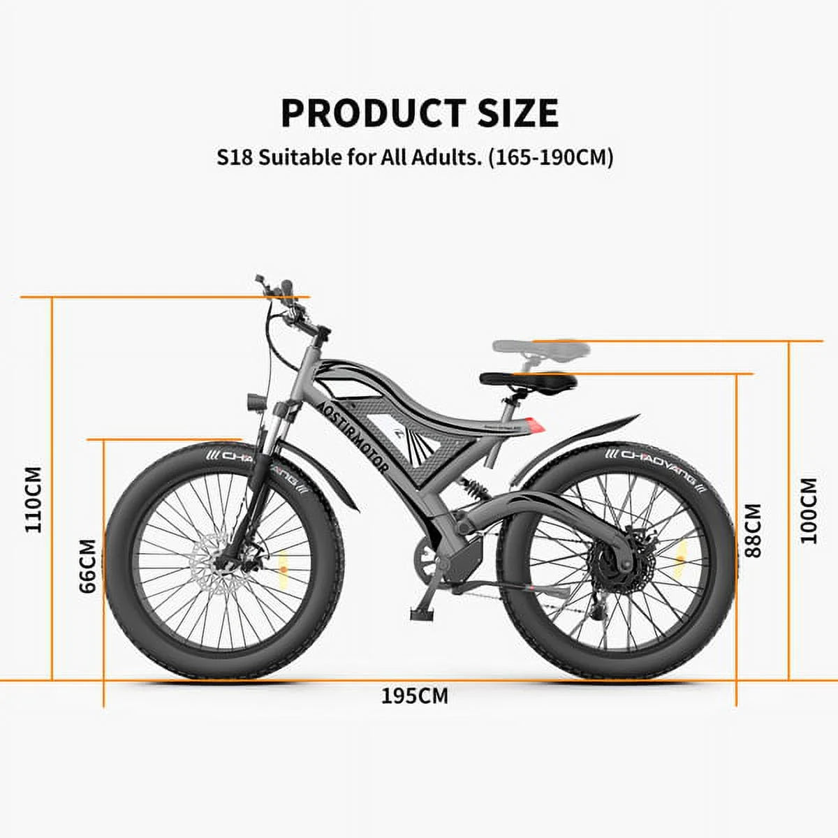 Aostirmotor hot fat tire adults electric bicycle 26 in. electric mountain bike