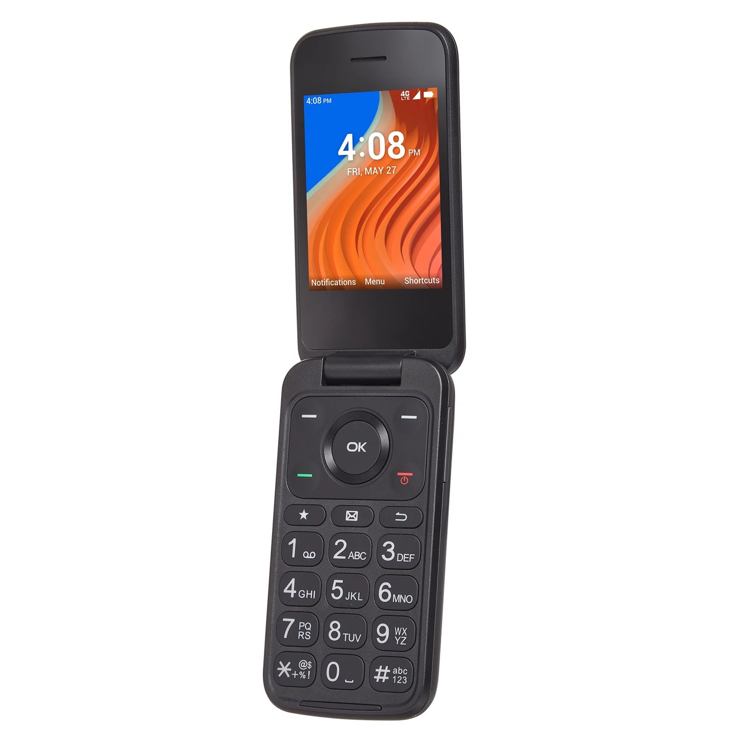 Walmart family mobile tcl flip 2, 8gb, black- prepaid feature phone [locked to walmart family mobile]