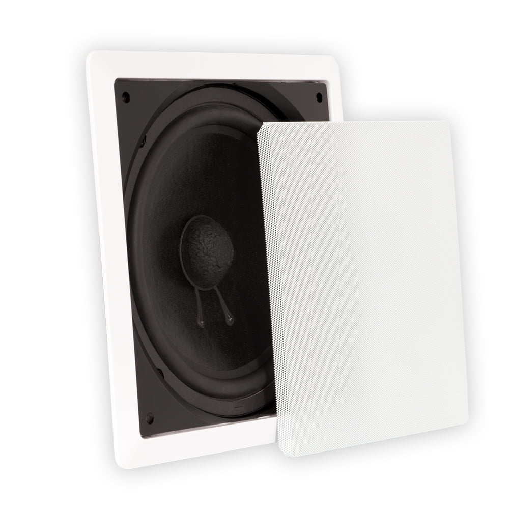 Theater solutions ts1000 flush mount 10" subwoofer speaker and amp set