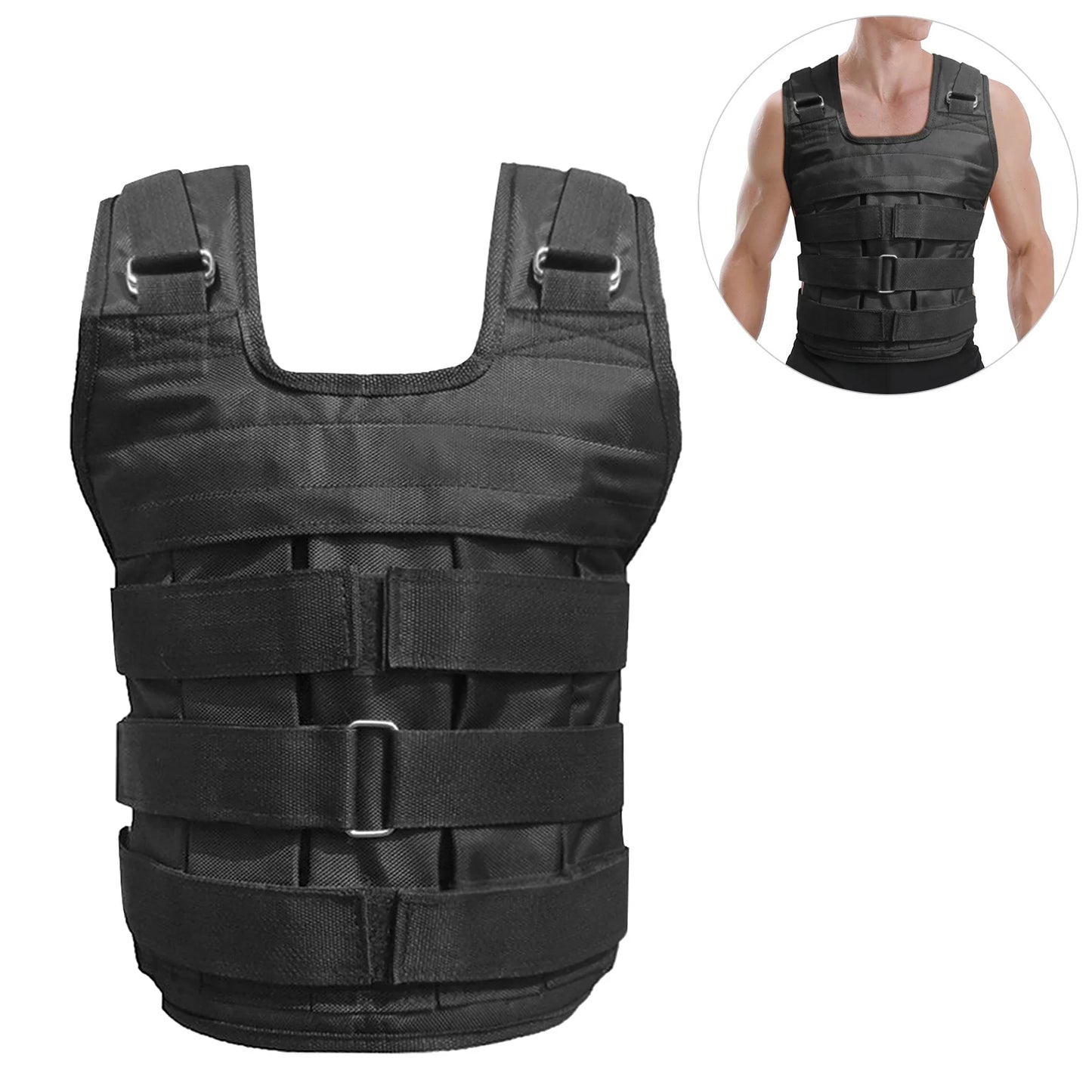 Walmeck waistcoat, adjustable weighted vest for strength training , 50kg max. load (empty), oxford exercise weight loading